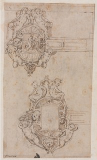 Design for Decorative Hinges (recto) Border Lines (verso), mid 1500s. Luzio Romano (Italian, active