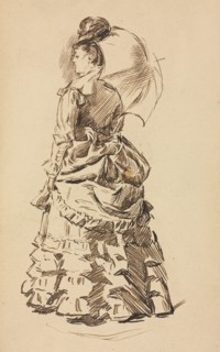 Study for "Mind and Matter". Charles Samuel Keene (British, 1823-1891). Pen and ink; sheet: 21.5 x