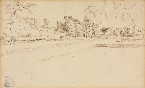House in Hammersmith. Charles Samuel Keene (British, 1823-1891). Pen and ink; sheet: 11.5 x 17.8 cm