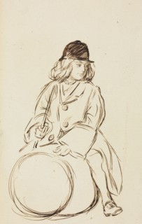 Portrait of Little Corbauld. Charles Samuel Keene (British, 1823-1891). Pen and ink; sheet: 18.1 x