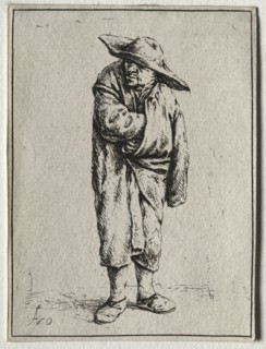 Peasant with his hand in his cloak. Adriaen van Ostade (Dutch, 1610-1684). Etching
