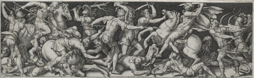 Combats and Triumphs, probably 1560s. Etienne Delaune (French, 1518/19-c. 1583). Engraving; image: