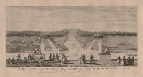 The Chateau from the Canal at Rambouillet. Jacques Rigaud (French, 1681-1754). Engraving