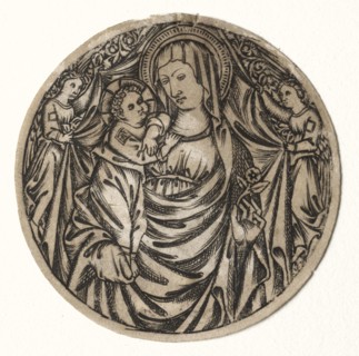 Virgin and Child with Two Angels, 1400s(?). Italy, 15th century (?). Engraving