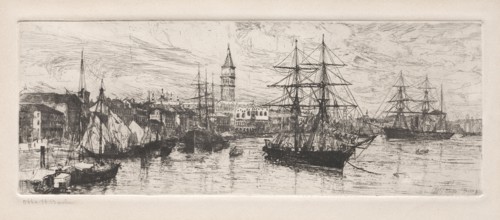 Shipping and the Ducal Palace, 1888. Otto H. Bacher (American, 1856-1909). Etching