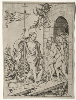The Descent into Limbo, 1400s. Germany, 15th century. Engraving; sheet: 15.2 x 11.1 cm (6 x 4 3/8