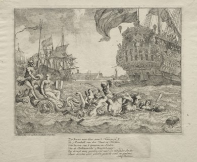 The River IJ and Seascapes: The Personification of Amsterdam Riding in Neptune's Chariot, 1701.