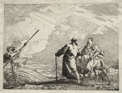 Flight into Egypt:  The Holy Family Arriving at the Bank of the River. Giovanni Domenico Tiepolo
