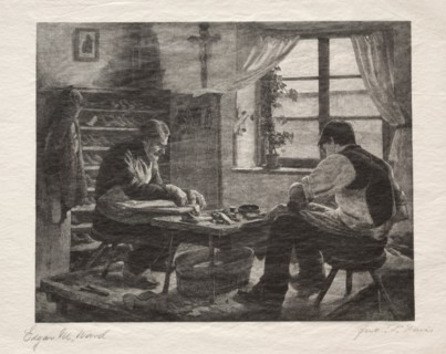 The Cobblers, 1887. John Parker Davis (American, 1832-1910). Wood engraving