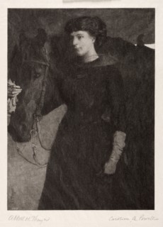 The Lady and Horse, 1887. Caroline Amelia Powell (American, 1852-1935). Wood engraving