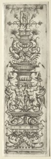 Ornament Fillet with Candelabre-Ornament. Daniel I Hopfer (German, c. 1470-1536). Etching