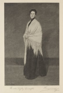 Lady with Shawl. Henry Wolf (American, 1852-1916). Wood engraving