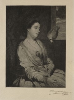 Girl with Doves. Henry Wolf (American, 1852-1916). Wood engraving