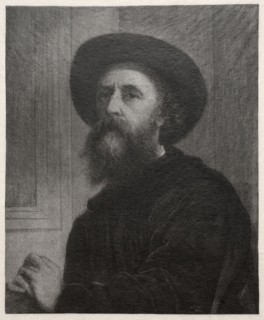 George Frederick Watts, 1887. Gustav Kruell (American, 1843-1907). Wood engraving