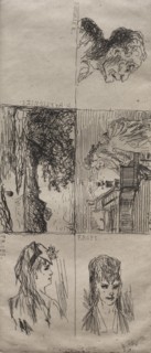 Five Studies. Honoré Daumier (French, 1808-1879). Etching