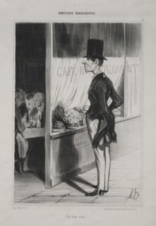 published in le Charivari (1 September 1839): Parisian Emotions, plate 3:  I Have Three Sous!, 1839