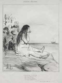 published in le Charivari (no du 4 Septembre 1842): Ancient History, plate 24: The Abandonment of