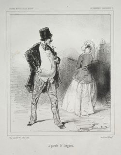 Baliverneries Parisiennes:  A portée de lorgnon. Paul Gavarni (French, 1804-1866). Lithograph