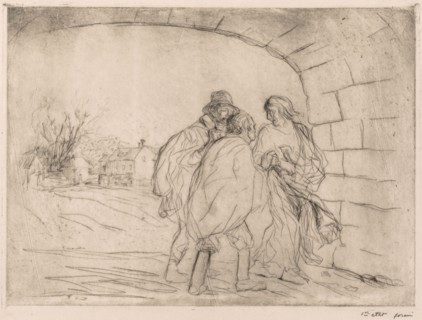 Encounter Under the Vault. Jean Louis Forain (French, 1852-1931). Etching