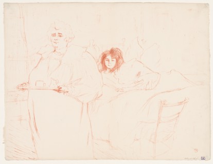 Elles: Woman Carrying a Tray, Mme. Baron and Mlle. Popo, 1896. Henri de Toulouse-Lautrec (French,