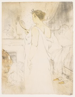 Elles: Woman with a Hand Mirror, 1896. Henri de Toulouse-Lautrec (French, 1864-1901). Color