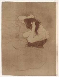 Elles: Woman Combing Her Hair, 1896. Henri de Toulouse-Lautrec (French, 1864-1901). Color
