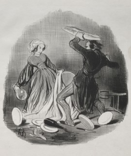 published in le Charivari (no du 6 juin 1841): Matrimonial Customs:  Ah!  you think your wife does