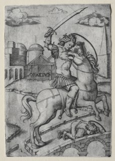 Horatius Cocles Defending the Sublician Bridge. Marcantonio Raimondi (Italian, 1470/82-1527/34).