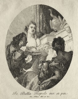 Three Women Presenting Gifts of Marc Anthony to Cleopatra. Giovanni Domenico Tiepolo (Italian,