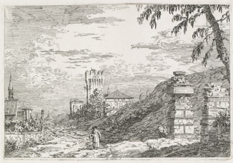 Views:  Two Ruined Pillars, 1735-1746. Antonio Canaletto (Italian, 1697-1768). Etching