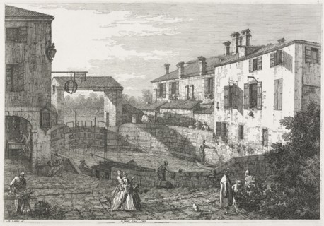 Views:  The Canal Lock at Dolo, 1735-1746. Antonio Canaletto (Italian, 1697-1768). Etching
