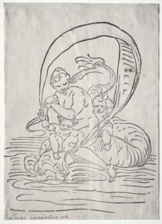 The Triumph of Amphitrite. Luca Cambiaso (Italian, 1527-1585). Woodcut