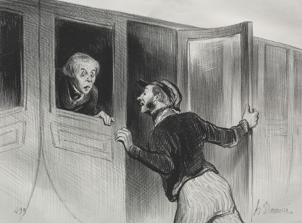 published in le Charivari (no du 28 Octobre 1843): The Railroads, plate 11: The Hazard of Sleeping