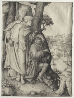 Susanna and the Two Elders, c. 1508. Lucas van Leyden (Dutch, 1494-1533). Engraving