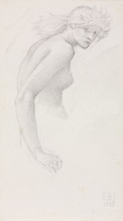 Study of a Female Figure, 1885. Edward Burne-Jones (British, 1833-1898). Graphite; sheet: 21.9 x 12
