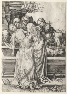 The Passion:  The Entombment. Martin Schongauer (German, c.1450-1491). Engraving