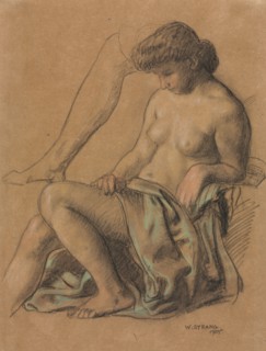 Draped Figure Seated, 1905. William Strang (British, 1859-1921). Charcoal; sheet: 32.2 x 22.6 cm