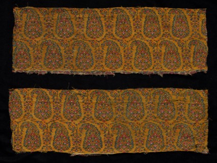 Fragment of a Shawl, 1800s. India, Kashmir, 19th century. Tapestry weave: wool; overall: 19 x 55.2