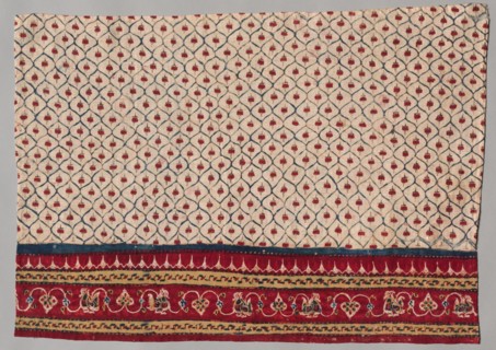 Fragment, 1800s. India, 19th century. Resist printed cotton; overall: 48.3 x 69.9 cm (19 x 27 1/2