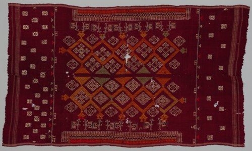 Shawl (?), 1700s - 1800s. India, 18th-19th century. Embroidery on wool ground; overall: 189.9 x 111