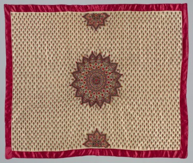 Shawl, 1800s - early 1900s. India, Cutch, 19th - early 20th century. Embroidery, silk thread on