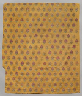 Brocade, 1800s. India, Surat, 19th century. Brocade, "himru"; silk; overall: 73.7 x 61.6 cm (29 x