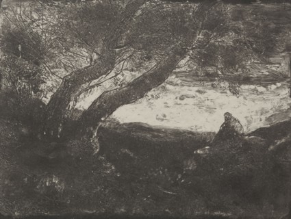 The Dreamer, original impression 1854, printed in 1921. Jean Baptiste Camille Corot (French,