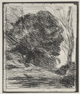 Trees on the Mountain, original impression 1856, printed in 1921. Jean Baptiste Camille Corot