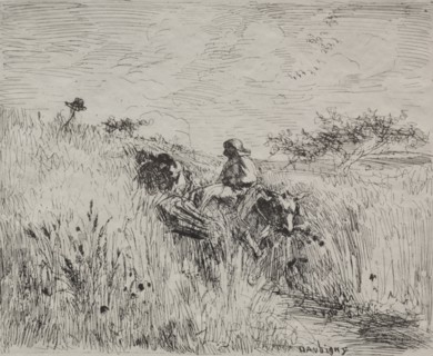 Path Through the Grain Field, original impression 1862, printed in 1921. Charles François Daubigny