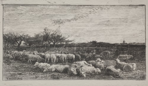 This composition also appears in an etching of the same title from 1860 (Delteil 95), and an oil
