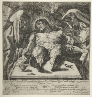 The Lamentation. Orazio Borgiani (Italian, 1578(?)-1616). Etching