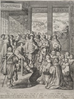Louis XIII Receiving a Deputation of Magistrates. Abraham Bosse (French, 1602-1676). Etching and