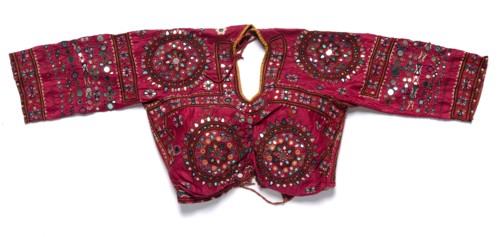 Bodice or Choli, 1800s. India, Cutch or Sind, 19th century. Embroidery; silk on silk satin with