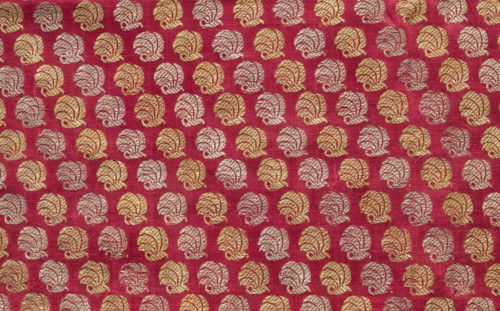 Fragment, 1800s. India, Benares ?, 19th century. Brocade; silk, gold and silver threads; overall: